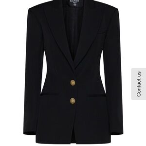 Balmain Women's Black Blazer with Gold Buttons